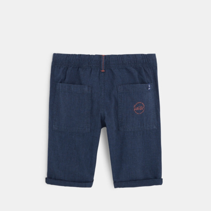 Avis Bermuda en toile à taille élastiquée bleu garçon OKAIDI 3