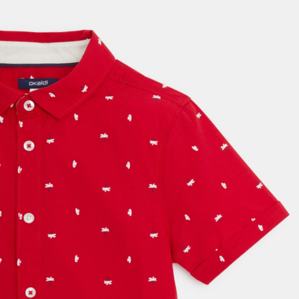 Avis Chemise manches courtes palmiers rouge garçon OKAIDI 2