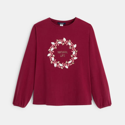 Avis T-shirt de Noël violet fille OKAIDI 1