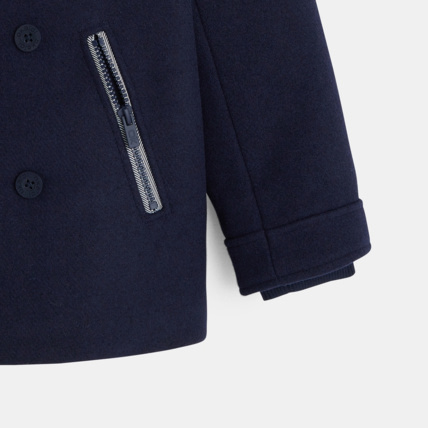 Avis Caban en drap de laine mélangée bleu garçon OKAIDI 4