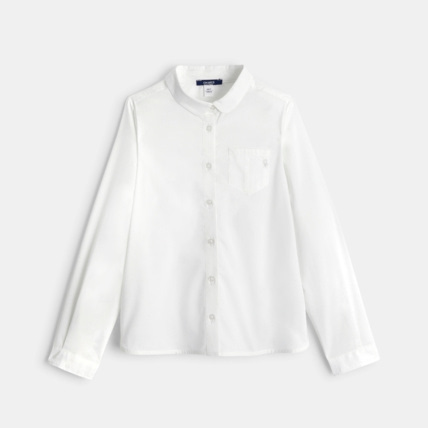 Avis Chemise unie à manches longues blanche fille OKAIDI 2