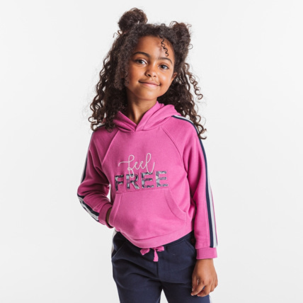 Avis Sweat-shirt manches longues à capuche violet fille OKAIDI 1