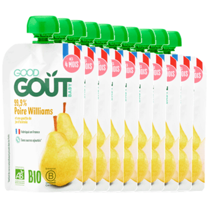 Avis Pack de 10 gourdes Poire Williams Bio Good Goût 1