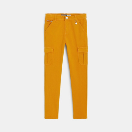 Avis Pantalon skinny en toile stretch jaune fille OKAIDI 1