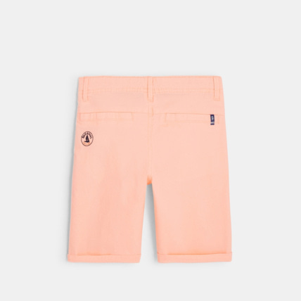 Avis Bermuda slim en toile et galon rayé orange garçon OKAIDI 3