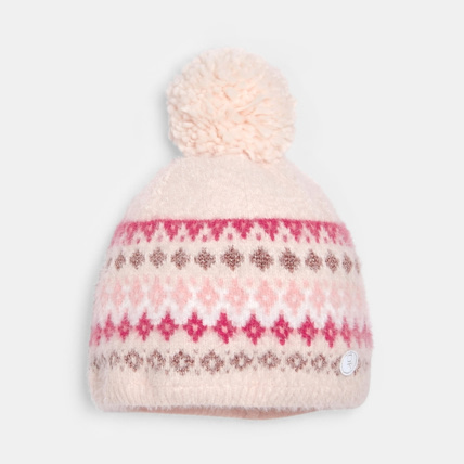 Avis Bonnet fluffy avec motifs en jacquard rose fille OKAIDI 1