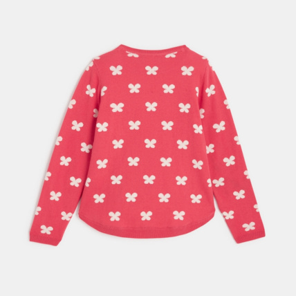 Avis Pull en maille motif fleur rose fille OKAIDI 4