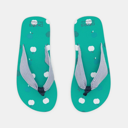 Avis Tongs tissu pommes vertes fille OKAIDI 2