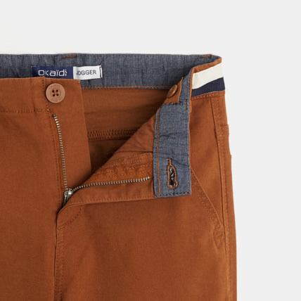 Avis Pantalon en toile et cordon à la taille marron garçon OKAIDI 3