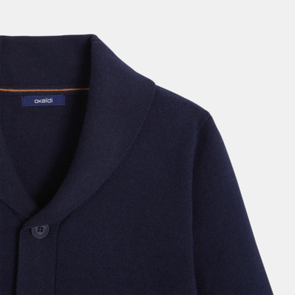 Avis Gilt boutonné col châle bleu garçon OKAIDI 2