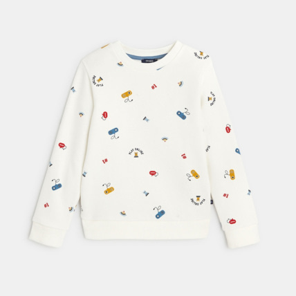 Avis Sweat-shirt en molleton imprimé blanc garçon OKAIDI 1