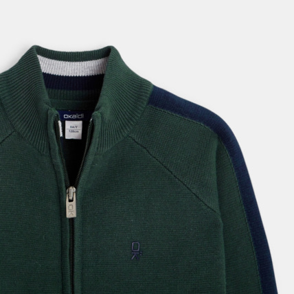Avis Gilet zippé col montant vert garçon OKAIDI 2