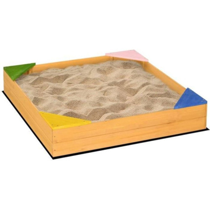 Avis Bac à sable carré en bois OUTSUNNY 1