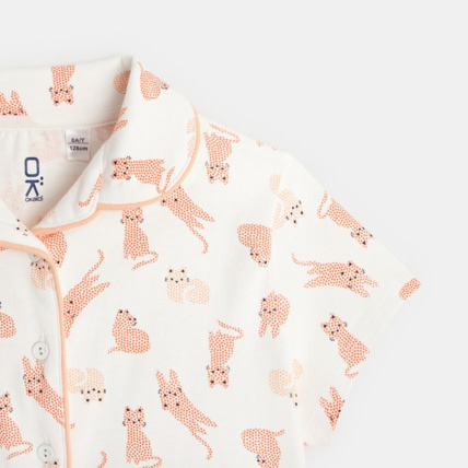 Avis Pyjama d'été 2 pièces motif chat orange fille OKAIDI 2