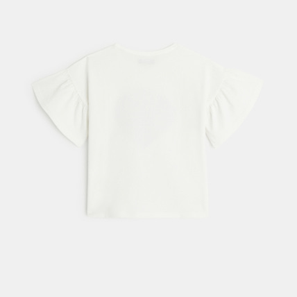 Avis T-shirt sequins et coquillage blanc fille OKAIDI 3