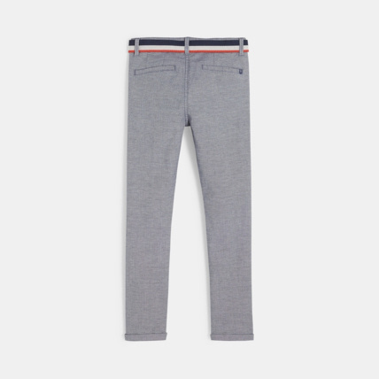 Avis Pantalon en toile stretch + ceinture turquoise garçon OKAIDI 4