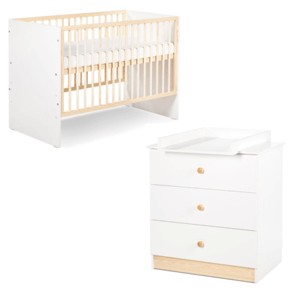Avis Ensemble commode à langer + lit bébé à barreaux WILLY Mon Mobilier Design 1