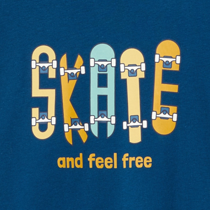 Avis T-shirt motif skate bleu garçon OKAIDI 2