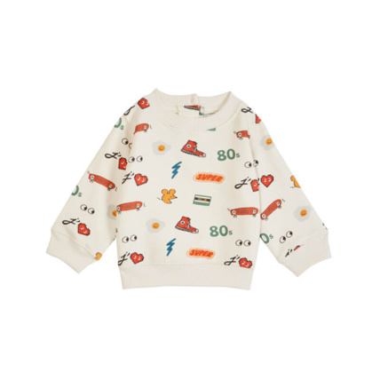 Avis Sweat-shirt velours imprimé all-over Super Ecru Emile et Ida 2
