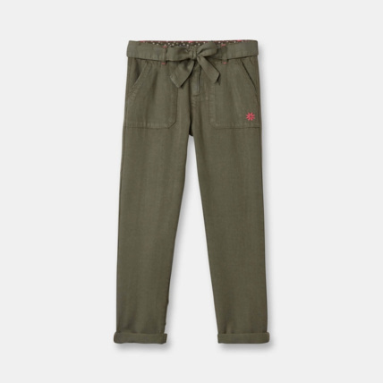 Avis Pantalon chino ceinturé vert fille OKAIDI 1