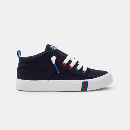Avis Baskets mid en toile bleues garçon OKAIDI 1