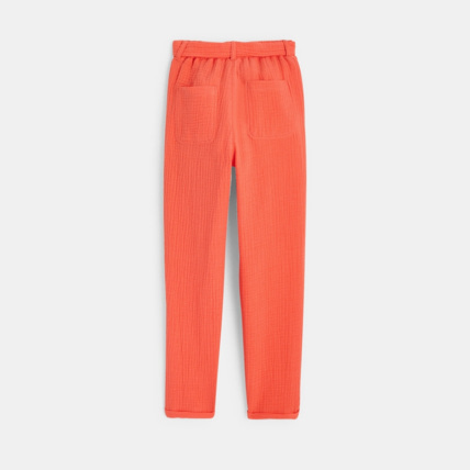 Avis Pantalon en gaze de coton orange fille OKAIDI 4