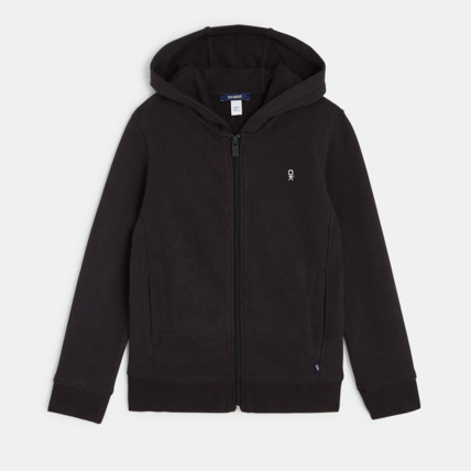 Avis Sweat-shirt uni à capuche noir garçon OKAIDI 1