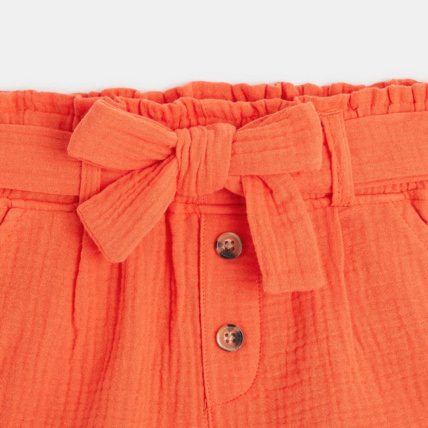 Avis Short en gaze de coton orange fille OKAIDI 2