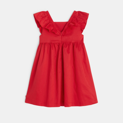 Avis Robe évasée unie à mancherons volantés rouge fille OKAIDI 4