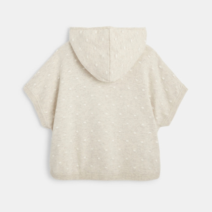 Avis Poncho à capuche en maille fine beige fille OKAIDI 4