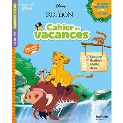 Avis Disney - Le Roi Lion - De la Grande Section au CP - Cahier de vacances 2021 Hachette Éducation 1