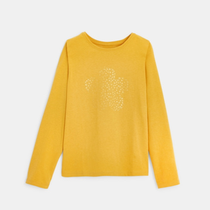 Avis T-shirt à motif irisé Fleur jaune fille OKAIDI 1
