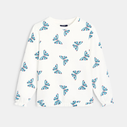 Avis Sweat-shirt motif papillons vert fille OKAIDI 1