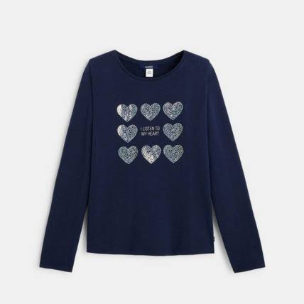 Avis T-shirt à sequins bleu fille OKAIDI 1