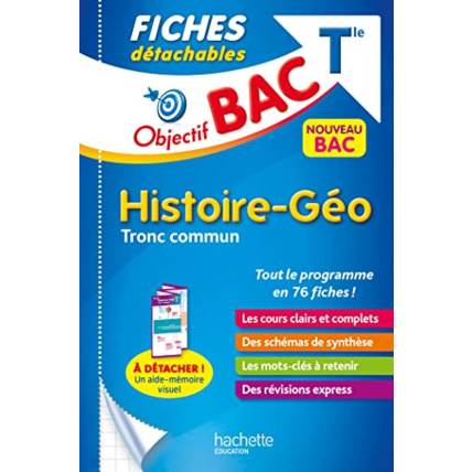 Avis Objectif BAC Fiches détachables Histoire-Géographie TRONC COMMUN Terminale Hachette Éducation 1