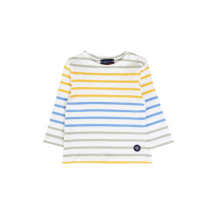 Avis Marinière tricolore Baby - coton épais - Milk/Dorure/Lobelia/Oyat ARMOR-LUX 1