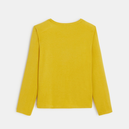 Avis T-shirt à motif en relief jaune fille OKAIDI 3