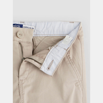 Avis Pantalon ceinturé en toile beige garçon OKAIDI 4