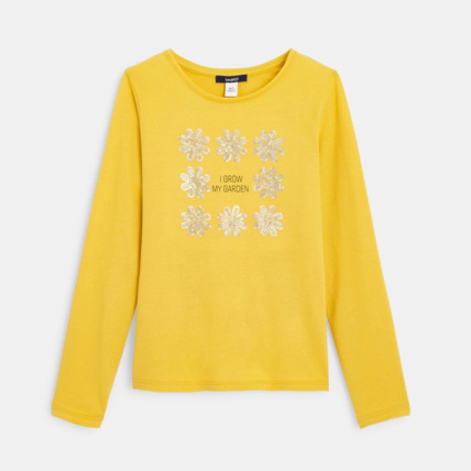 Avis T-shirt à sequins jaune fille OKAIDI 1