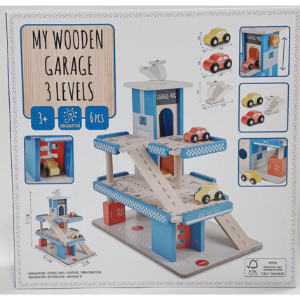 Avis Jouet bois Garage 3 niveaux en bois CARREFOUR WOODEN 1