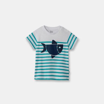 Avis T-shirt rayé à motif marin OBAÏBI 1
