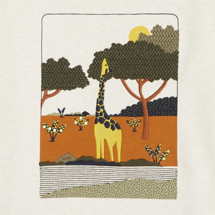 Avis Sweat chiné motif savane brodé beige fille OKAIDI 2