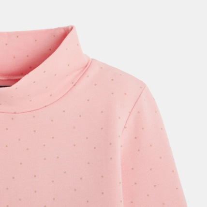 Avis T-shirt col roulé stretch à pois rose fille OKAIDI 2