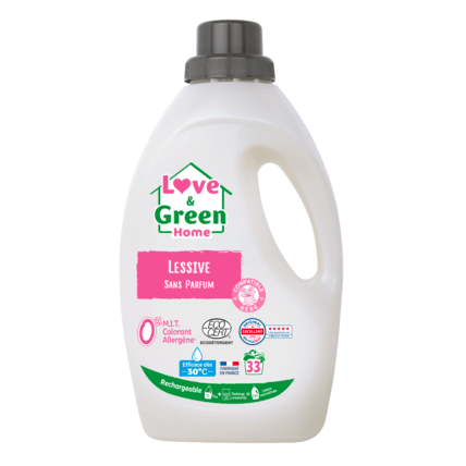 Avis Lessive certifiée Ecodétergent sans Parfum Love & Green 1