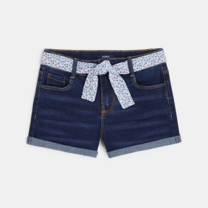 Avis Short en jean ceinturé bleu fille OKAIDI 1