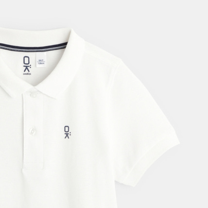Avis Polo en coton piqué blanc garçon OKAIDI 3