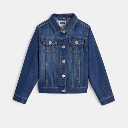 Avis Veste en  jean à dos élastiqué bleu fille OKAIDI 1