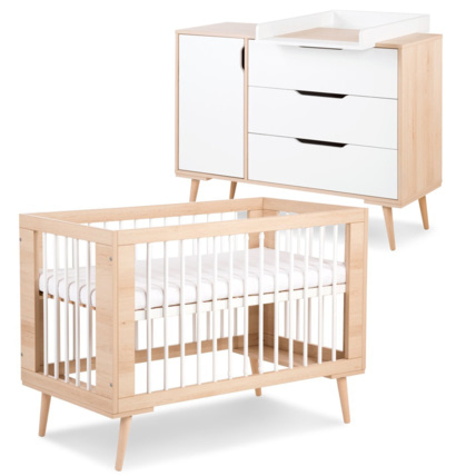 Avis Ensemble commode à langer et lit bébé style scandinave SOFIE Mon Mobilier Design 6