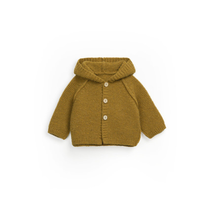 Avis Gilet en laine à capuche pompon Rouille Play Up 3