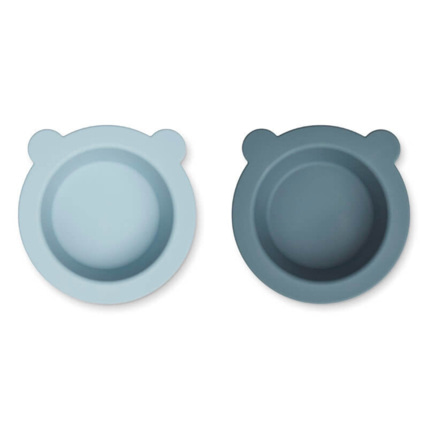 Avis Lot de 2 Bols à Ventouse Peony - Sea blue / Whale blue LIEWOOD 1